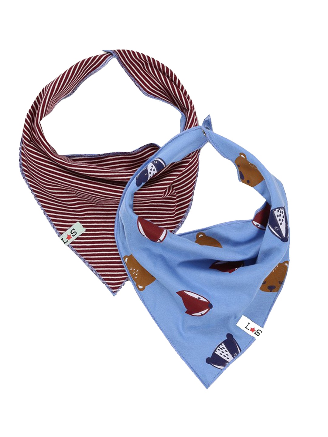 

Lilly and Sid Boys Printed Bibs, Blue