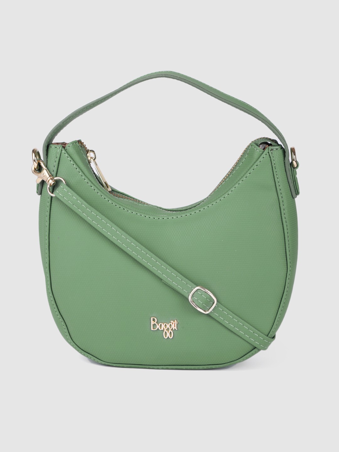 

Baggit Green Solid Hobo Bag