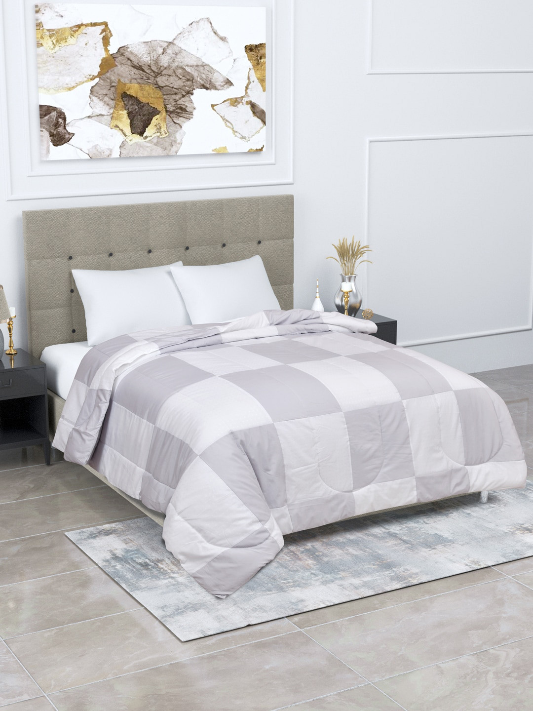 

Home Fresh Grey Unisex TC 350 Multi Blankets Quilts and Dohars, White