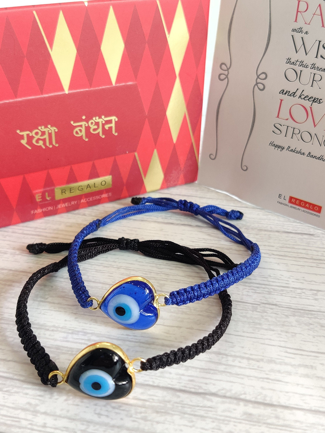 

EL REGALO unisex Set of 2 Rakhi, Blue