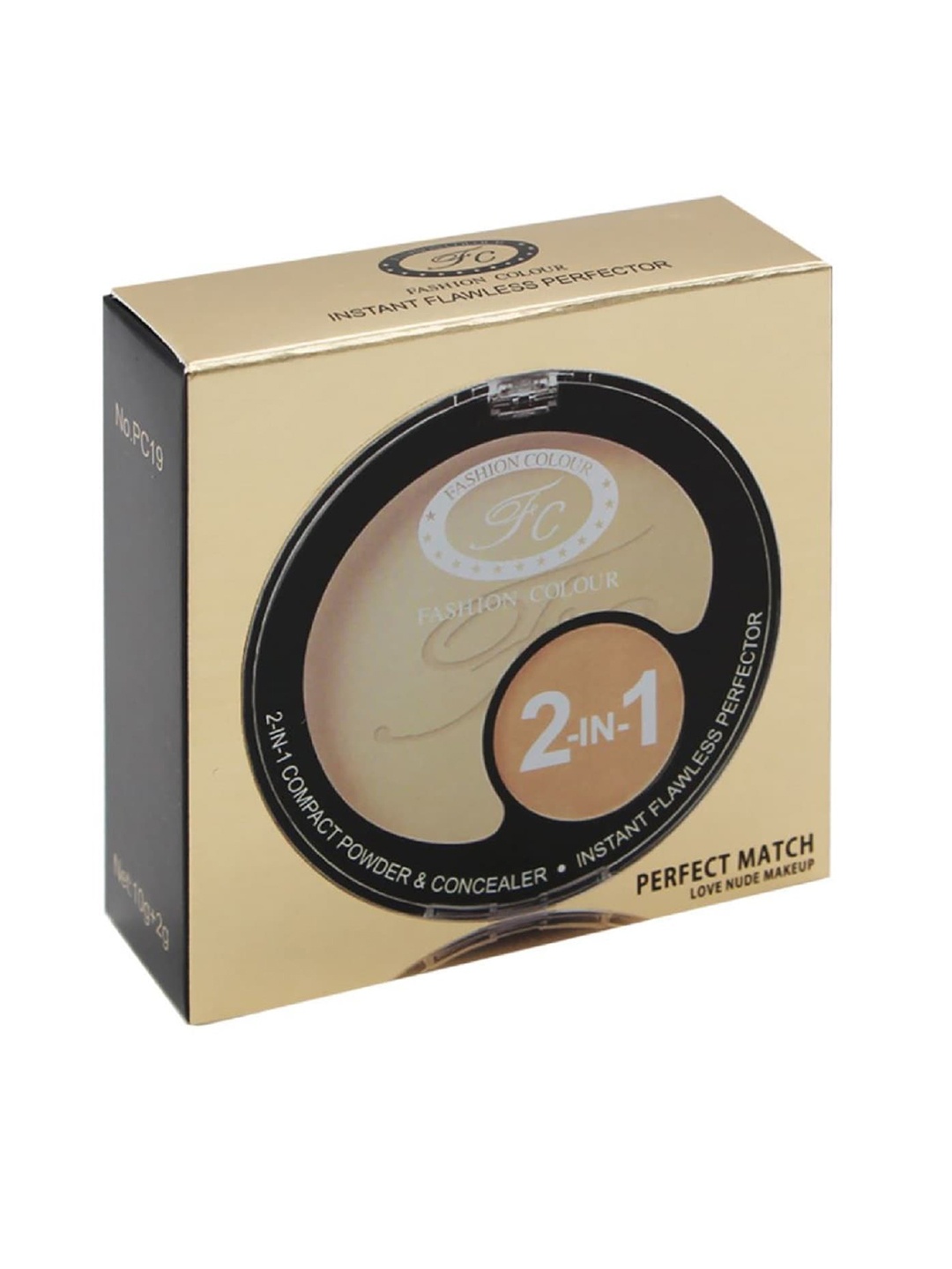 

Fashion Colour 2 IN 1 Compact Powder & Concealer , Shade 02, Na