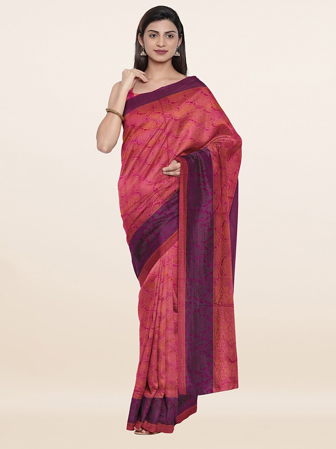 

Pothys Purple & Gold-Toned Saree