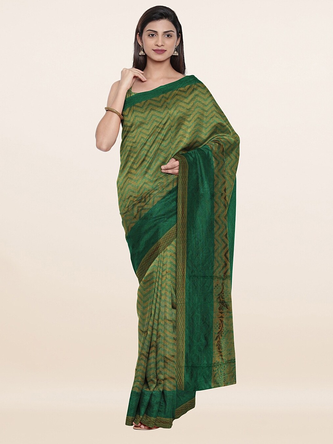 

Pothys Green Woven Design Saree