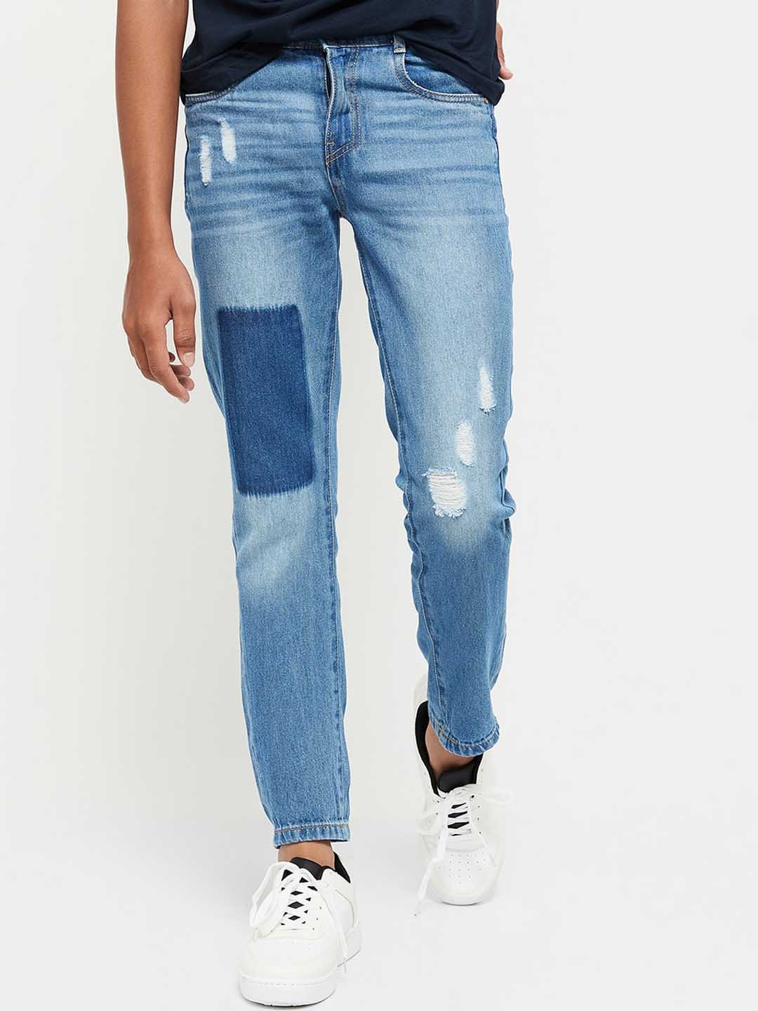 

max Boys Blue Mildly Distressed Heavy Fade Jeans
