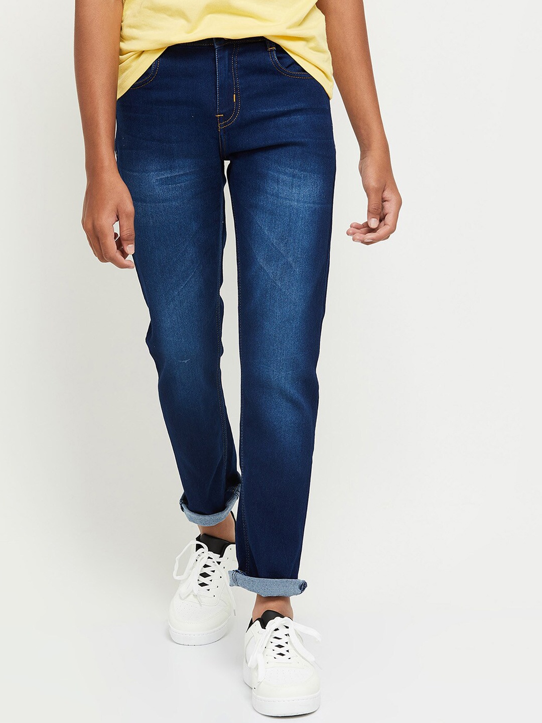 

max Boys Blue Heavy Fade Jeans