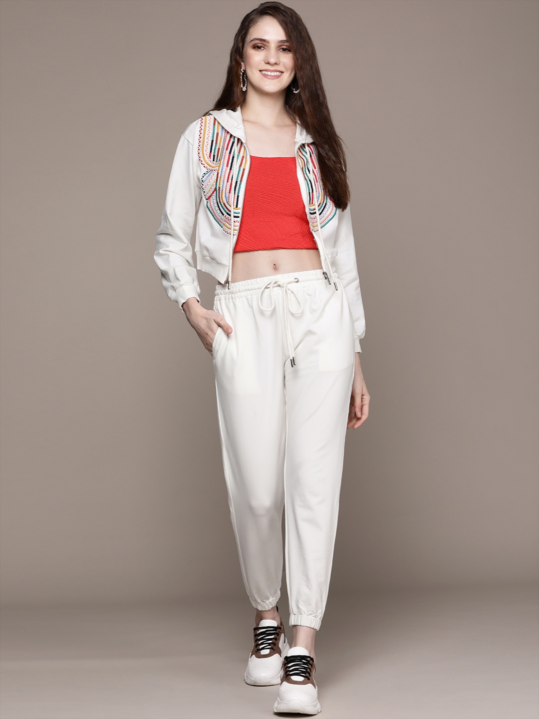 

Label Ritu Kumar Women Off White Self Design Co-Ords