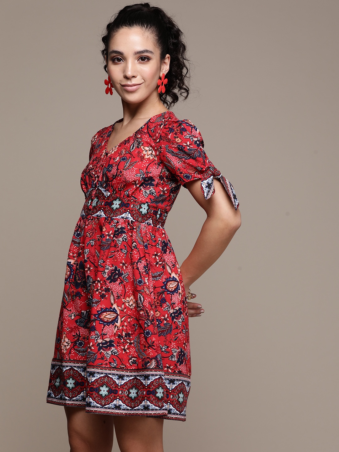 

Label Ritu Kumar Ethnic Motifs Printed A-Line Dress, Multi