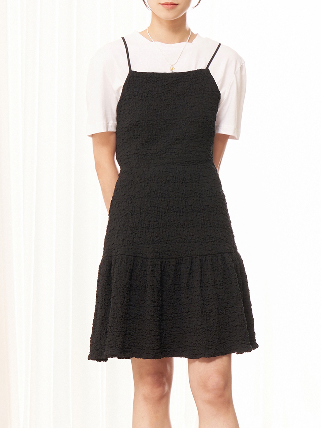 

8seconds Black Solid A-Line Dress