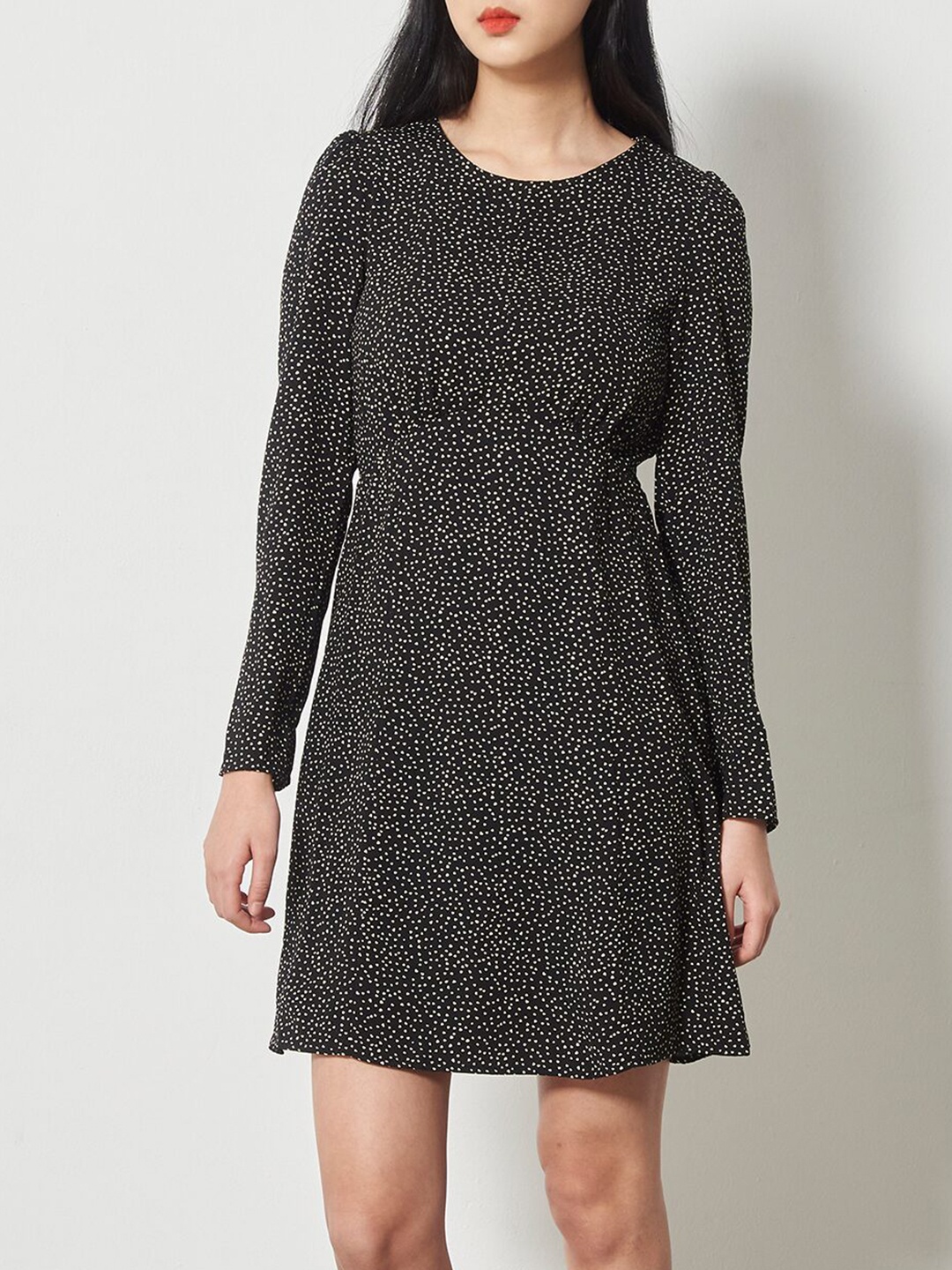 

8seconds Black & White Abstract Print A-Line Dress