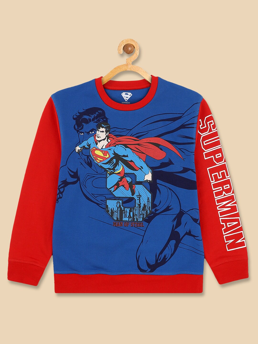 

Kids Ville Kids Boys Blue Superman Graphic Printed Sweatshirt