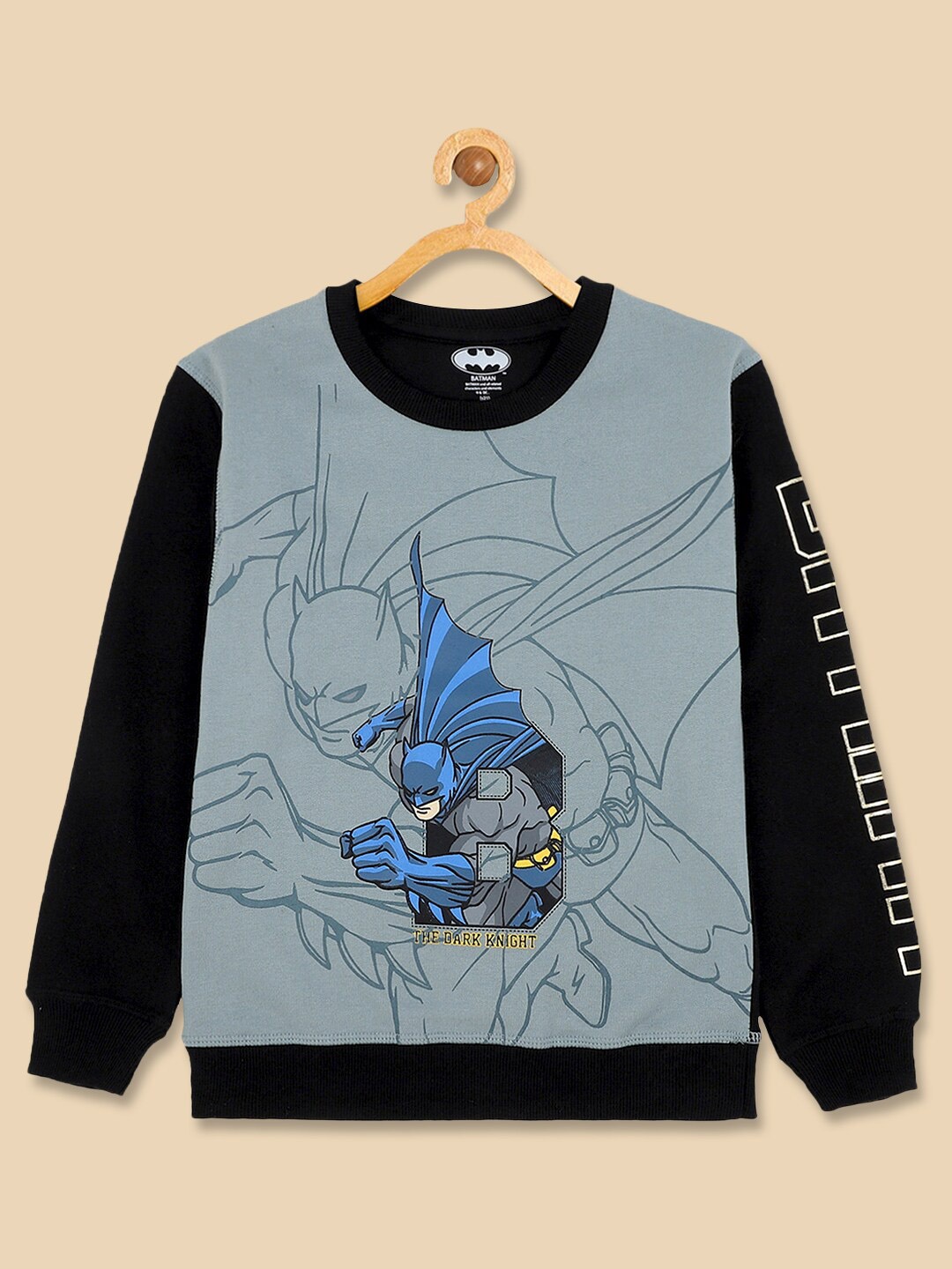 

Kids Ville Kids Boys Black & Grey Batman Graphic Printed Sweatshirt