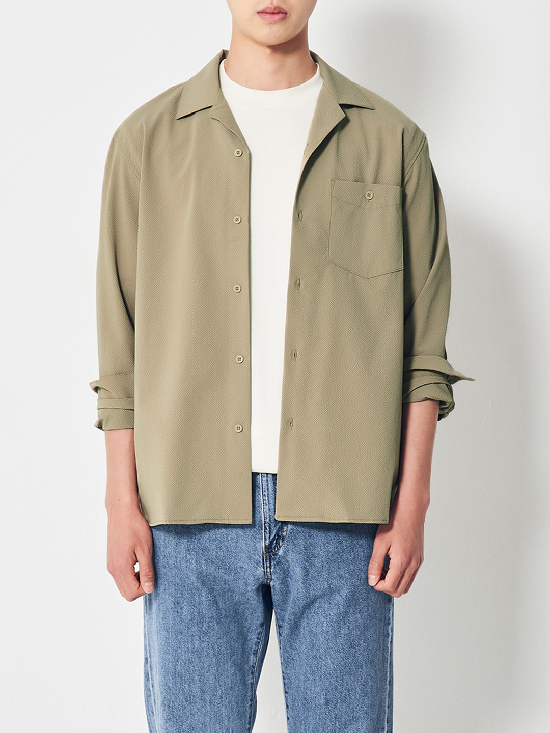 

8seconds Men Beige Seersucker Casual Shirt