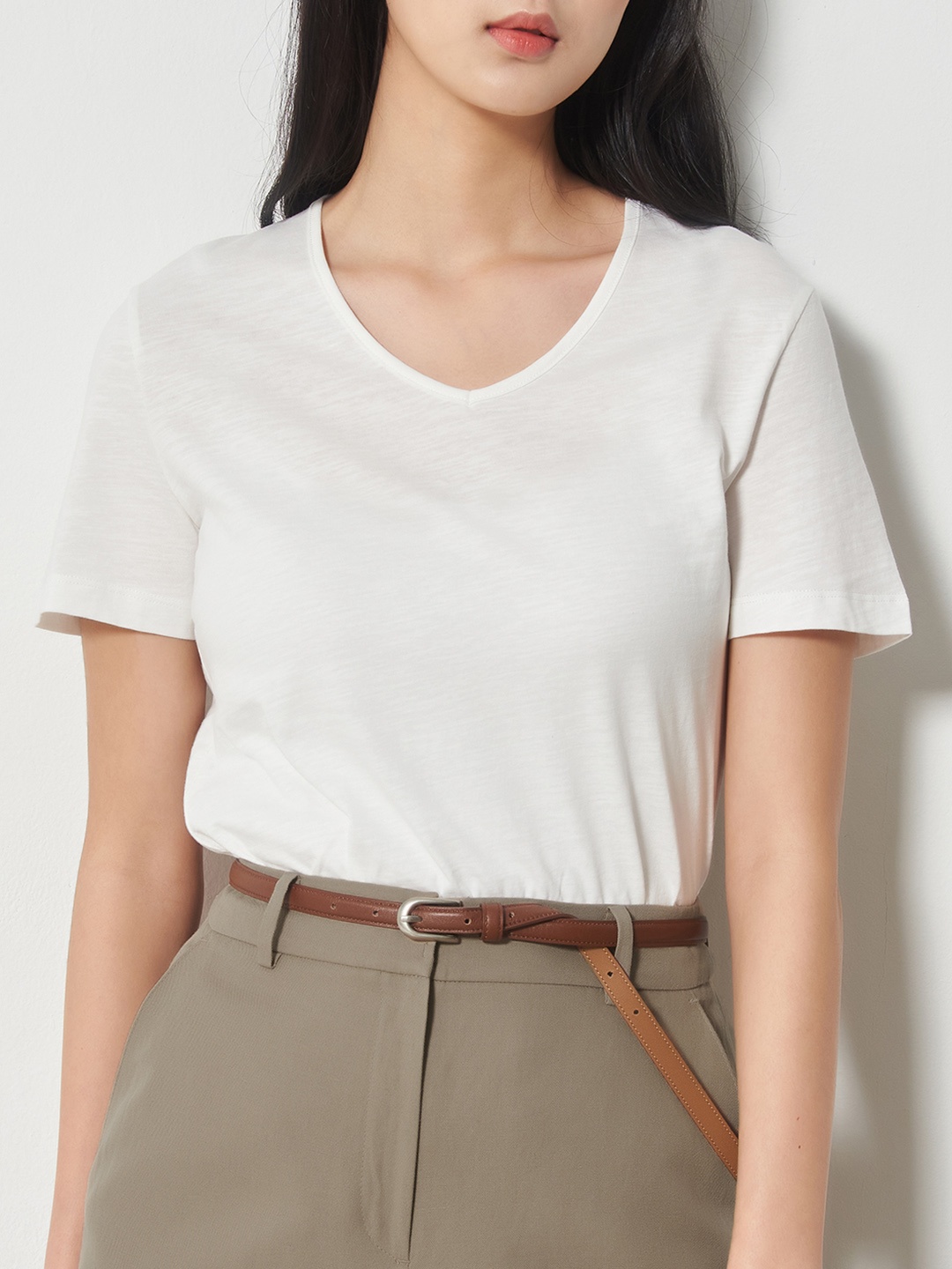 

8seconds Women White Solid Pure Cotton T-shirt