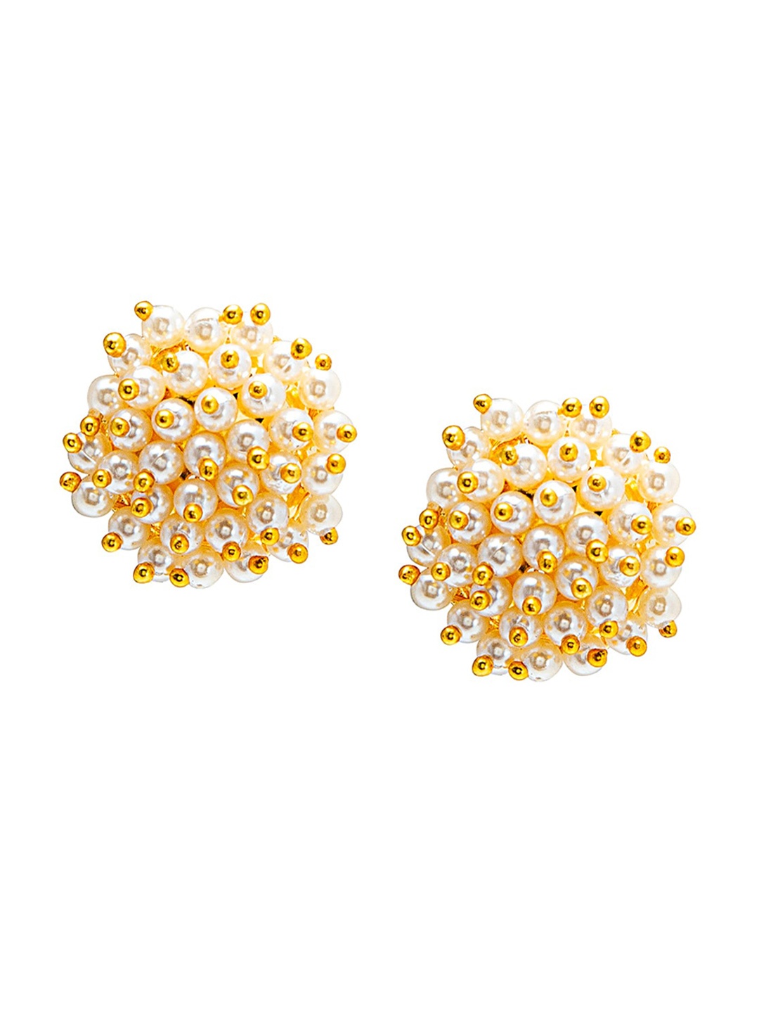 

Shining Jewel - By Shivansh Gold-Toned Circular Studs Earrings