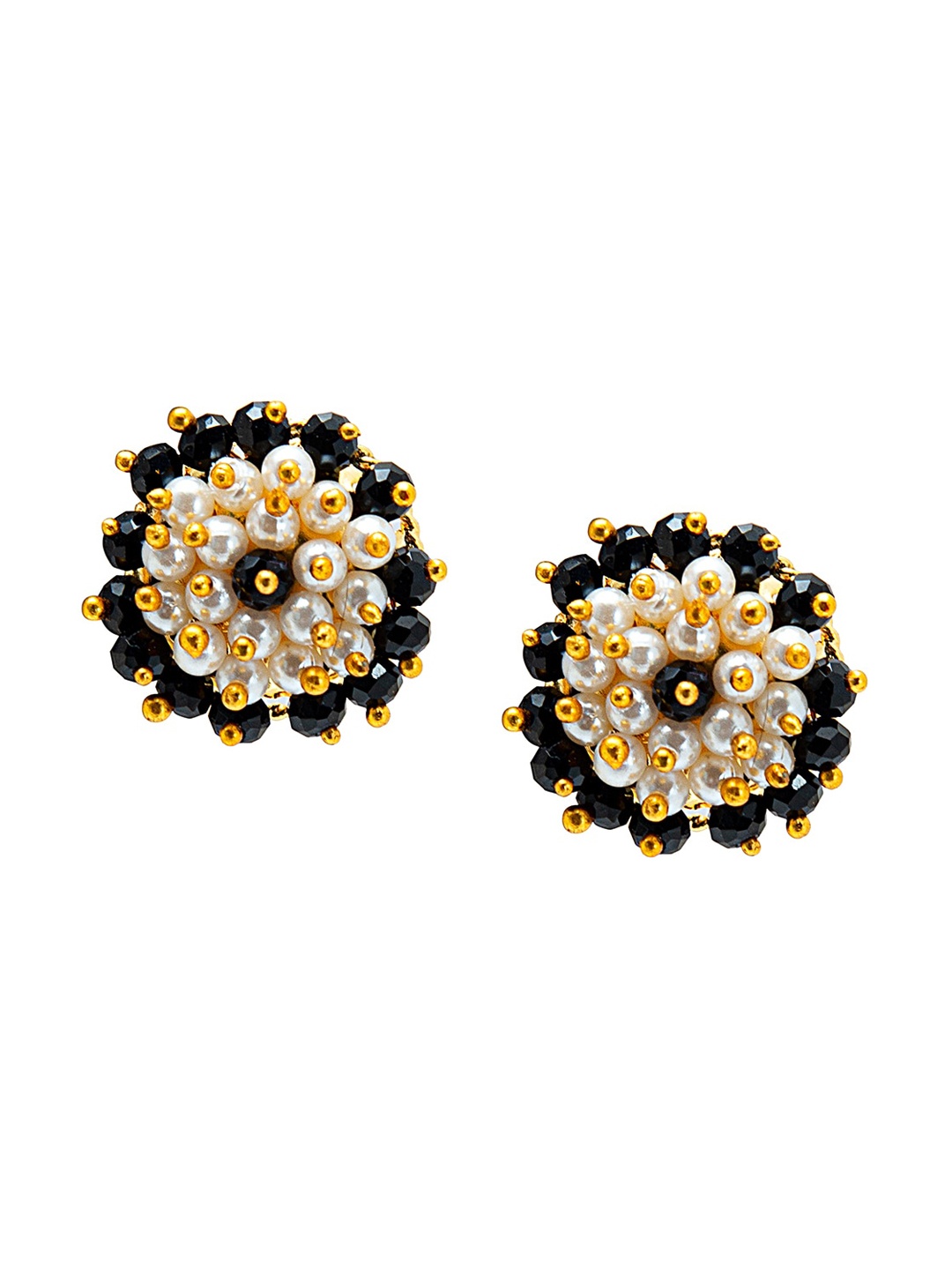 

Shining Jewel - By Shivansh Gold-Toned Circular Studs Earrings