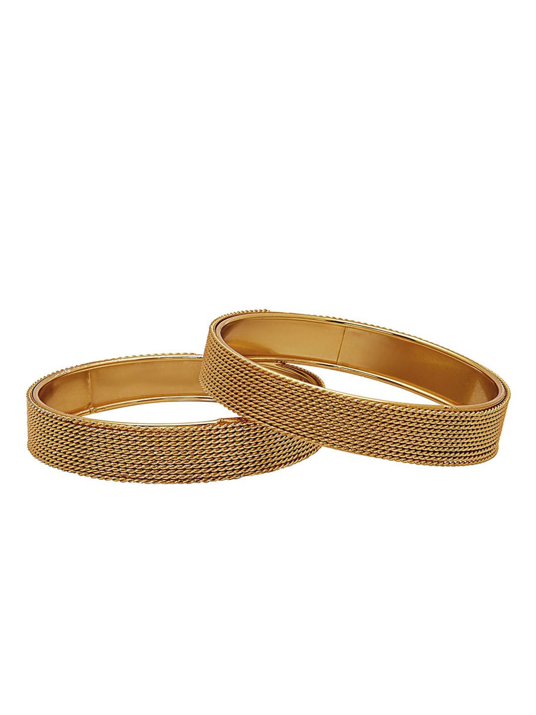 

Shining Jewel - By Shivansh Set Of 2 Antique Gold-Plated Bangle