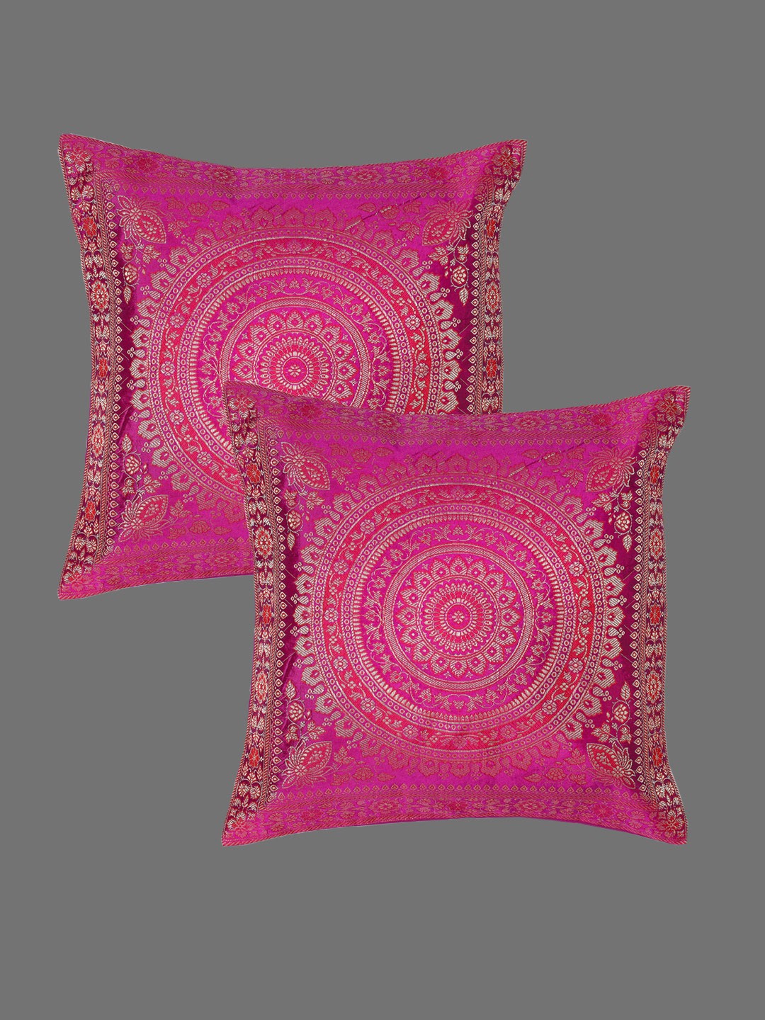 

HANDICRAFT PALACE Violet Set of 2 Square Cushion Covers