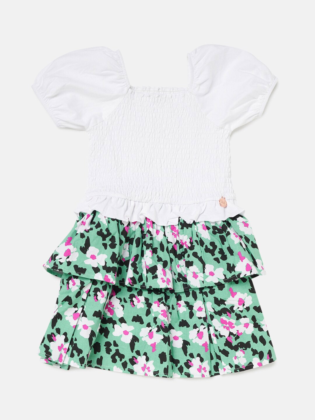 

Angel & Rocket Green & White Floral A-Line Dress