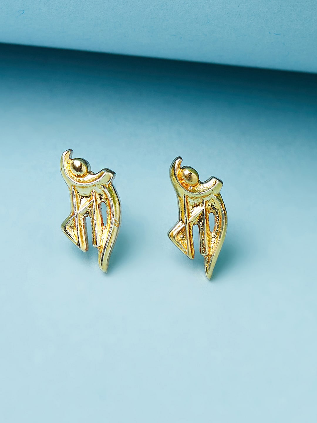 

Voylla Gold-Toned Contemporary Studs Earrings