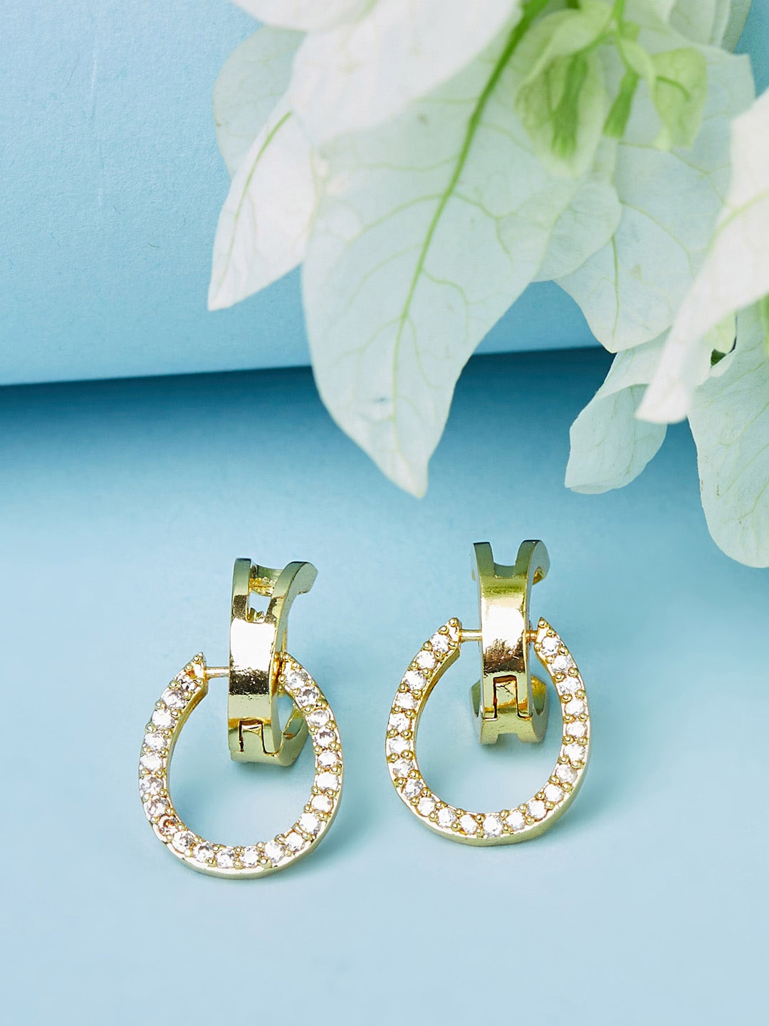 

Voylla Gold-Toned Contemporary Hoop Earrings