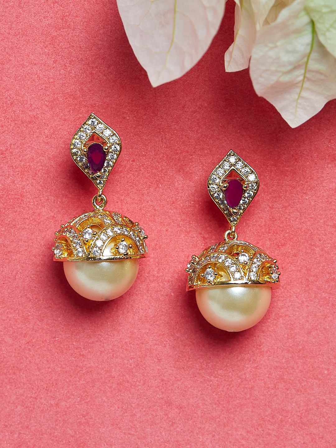 

Voylla Women Gold-Toned Contemporary Drop Earrings