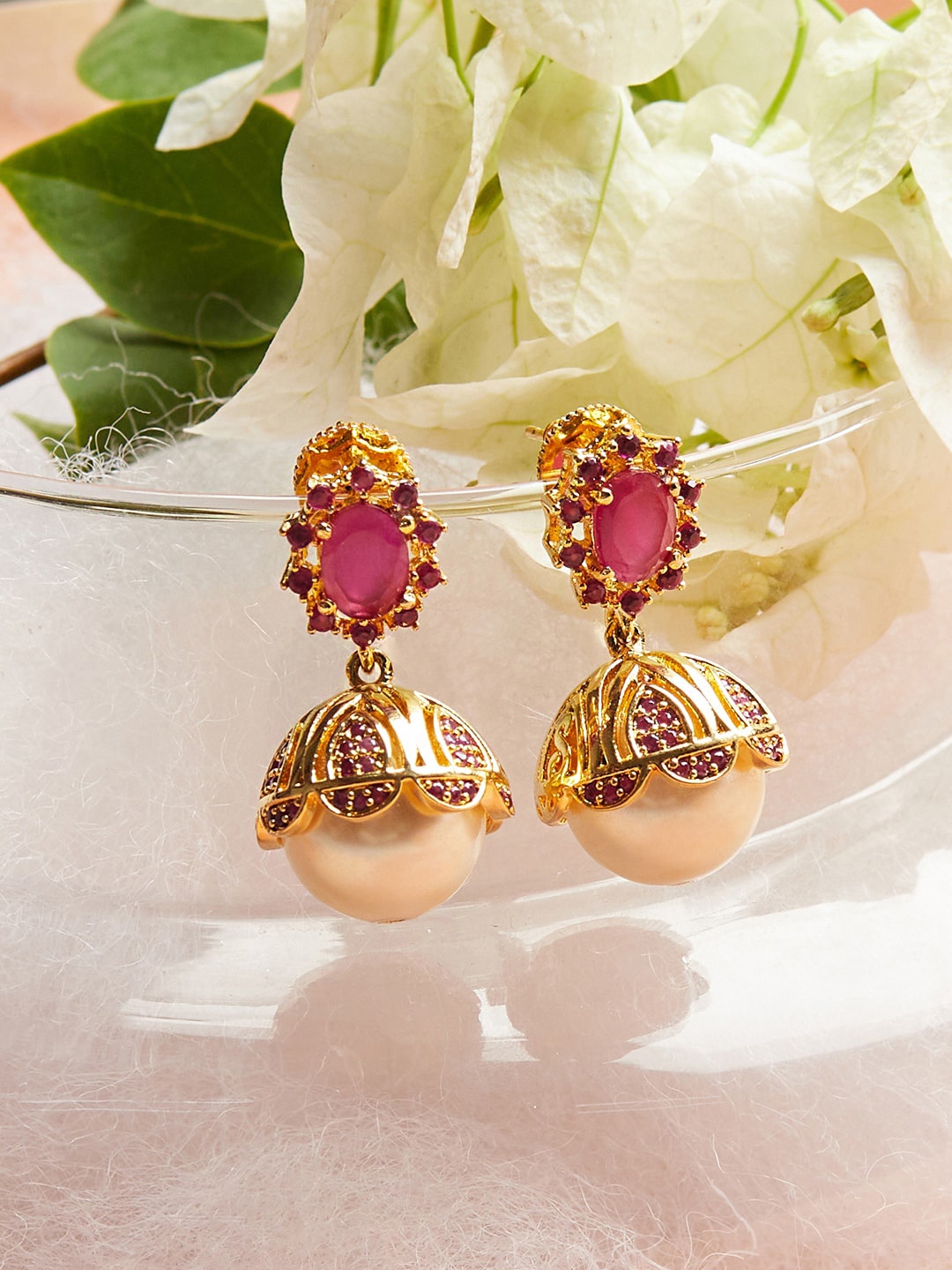 

Voylla Gold-Toned Contemporary Studs Earrings