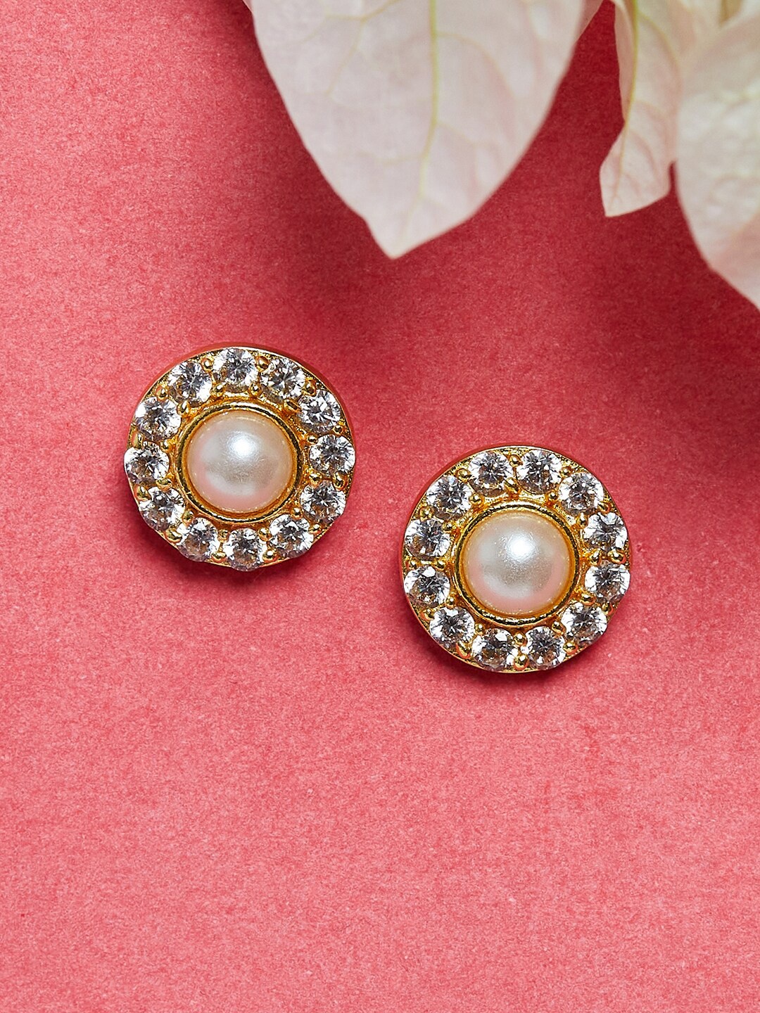 

Voylla Gold-Toned Contemporary Studs Earrings