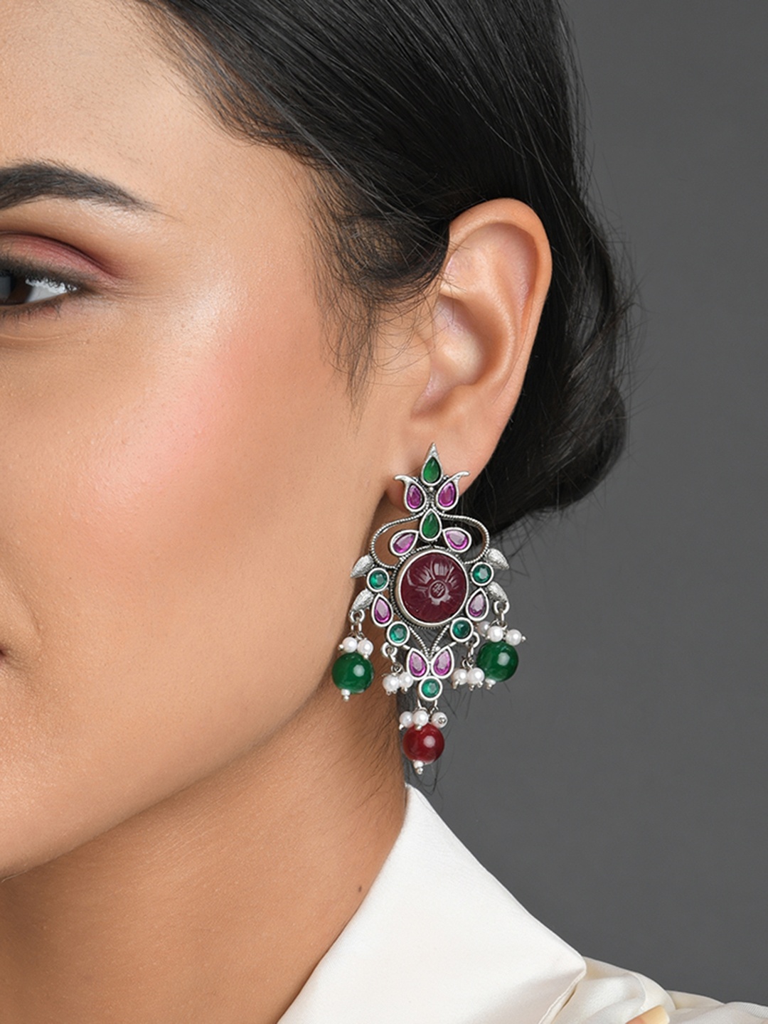 

Fida Red Contemporary Chandbalis Earrings