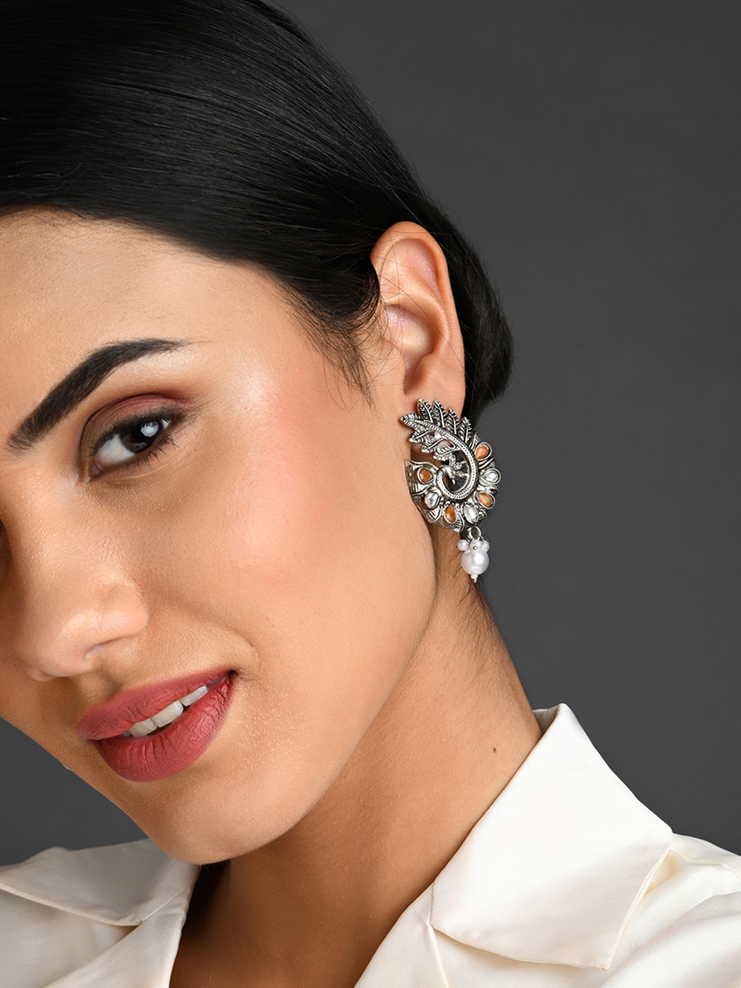 

Fida Orange Contemporary Studs Earrings