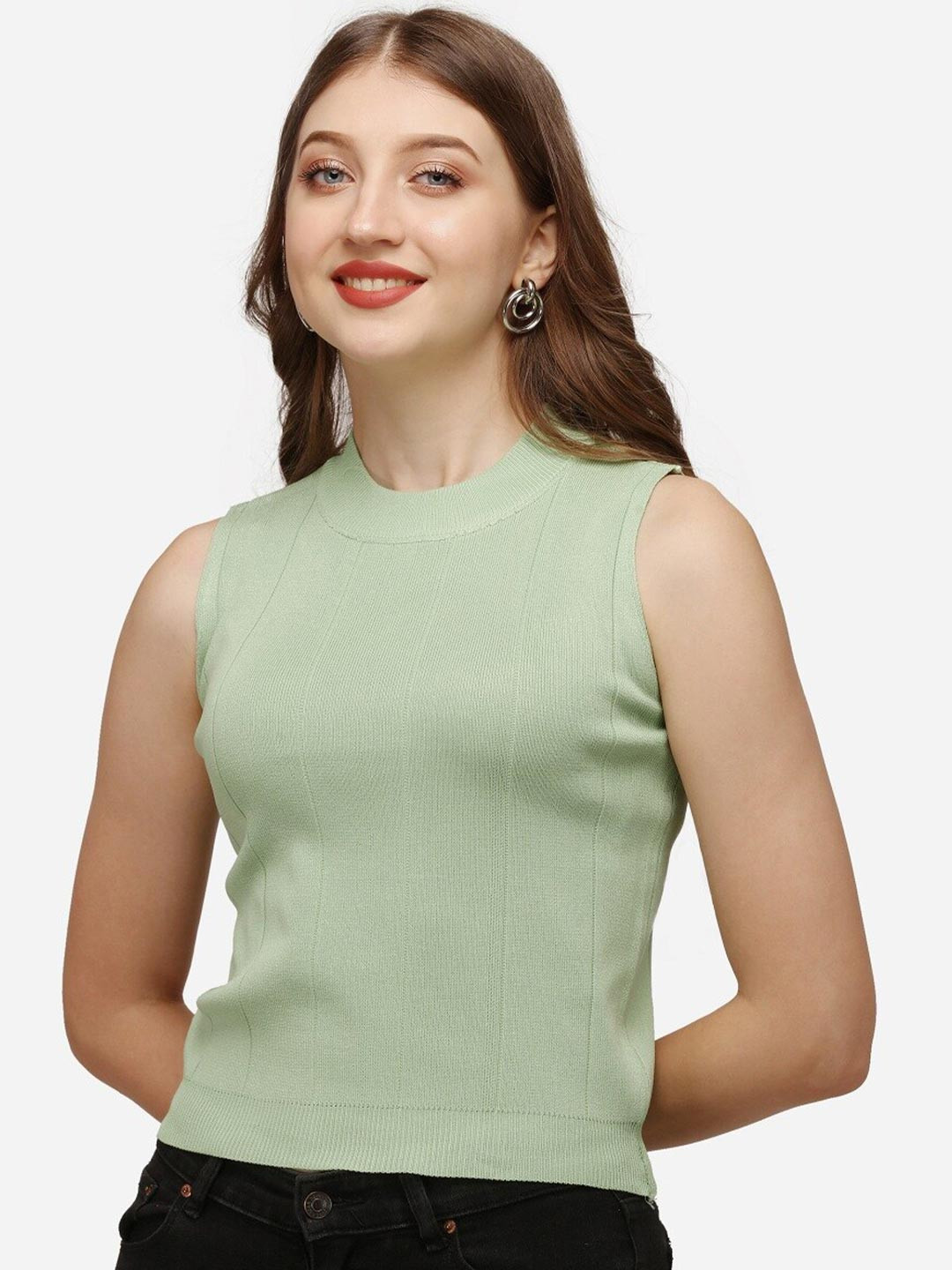 

HSR Women Green High Neck Top
