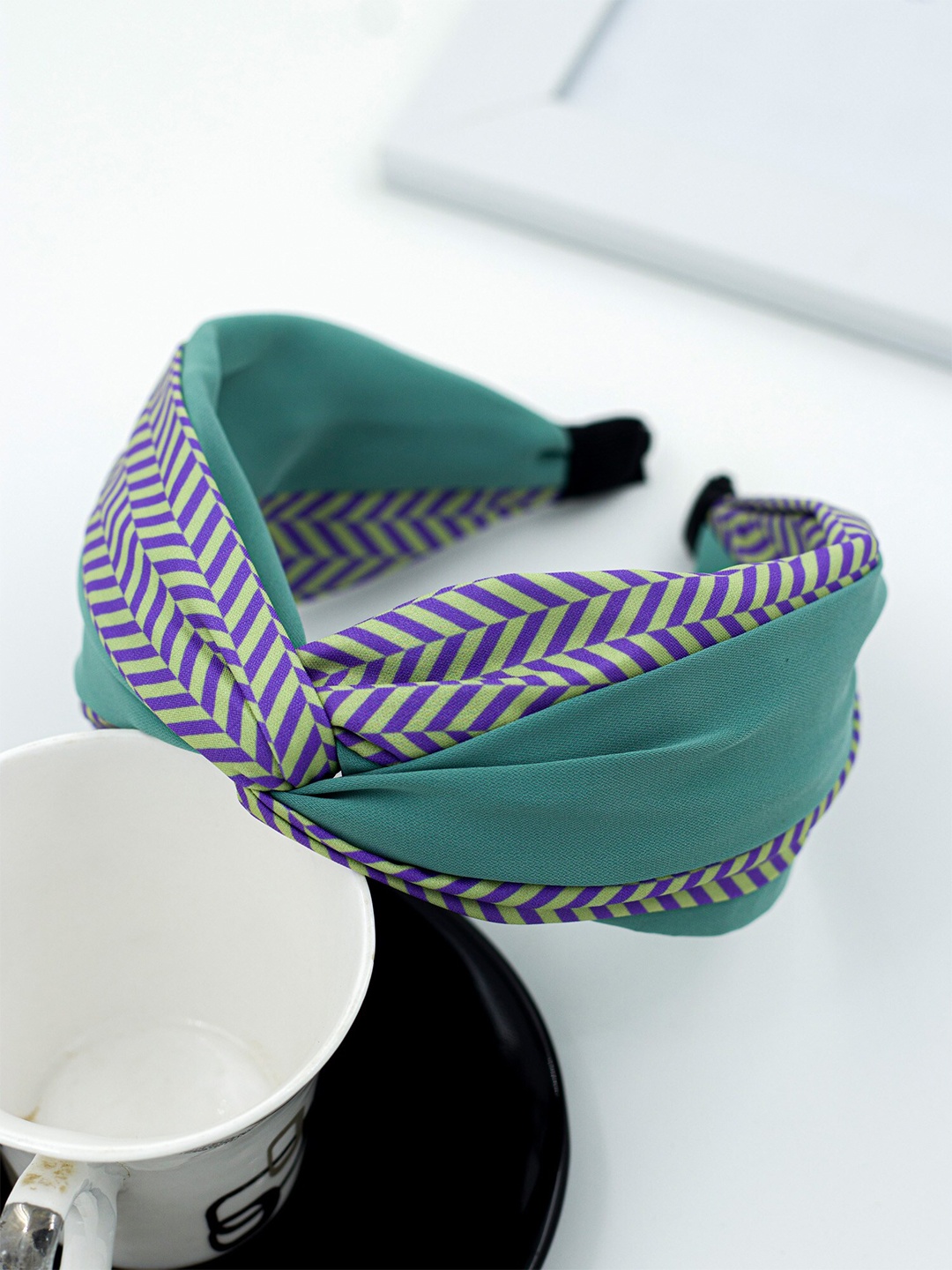 

Bellofox Women Green & Purple Hairband
