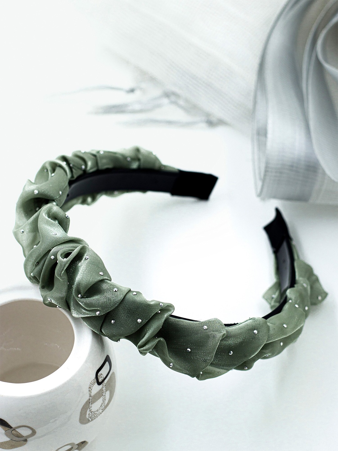 

Bellofox Women Green & White Hairband