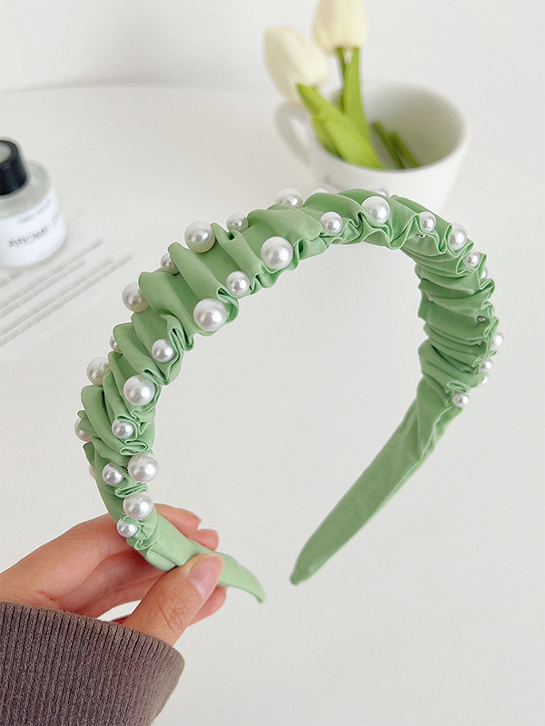 

Bellofox Women Green & White Hairband