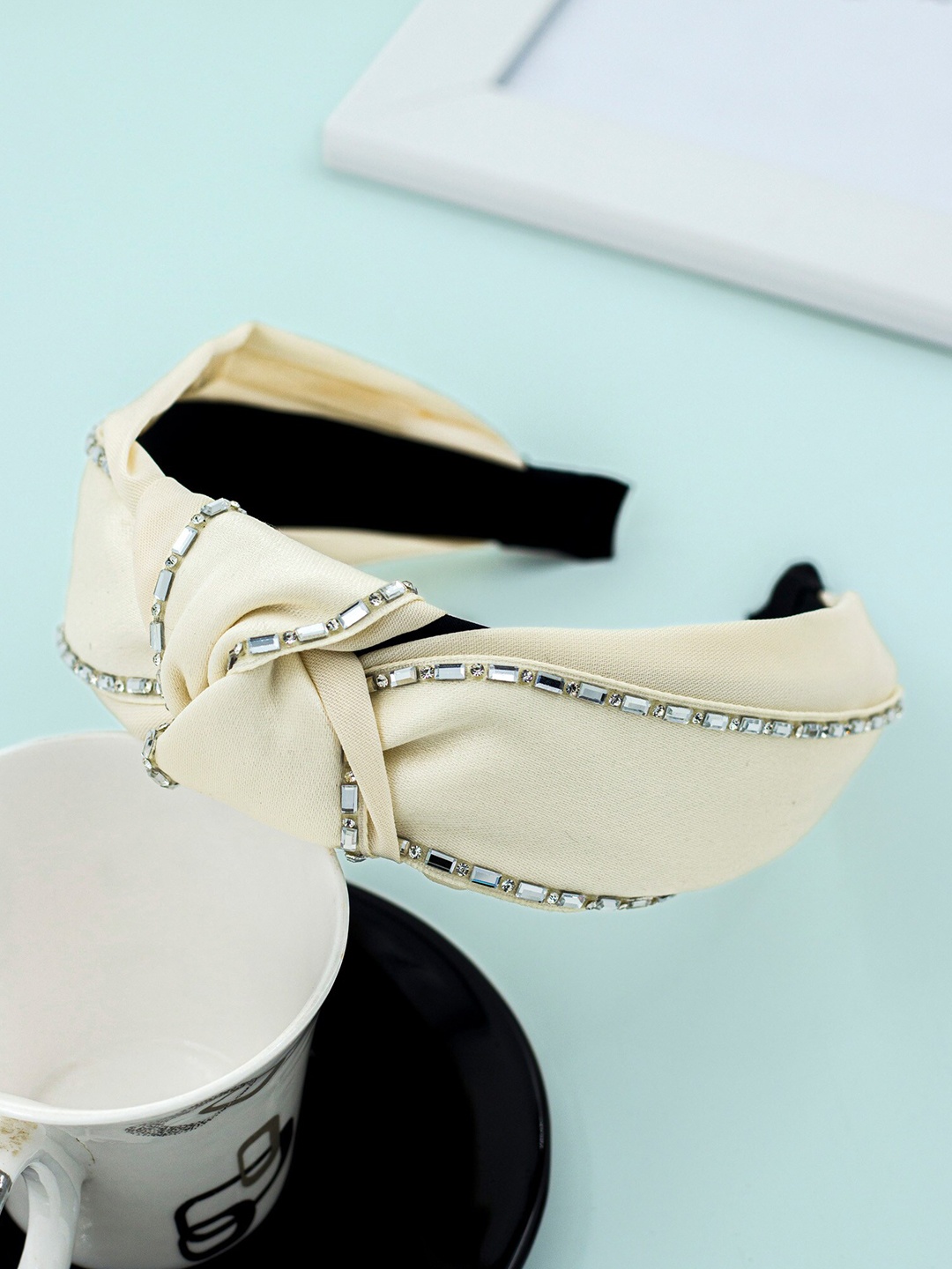 

Bellofox Women Cream Embellished Hairband