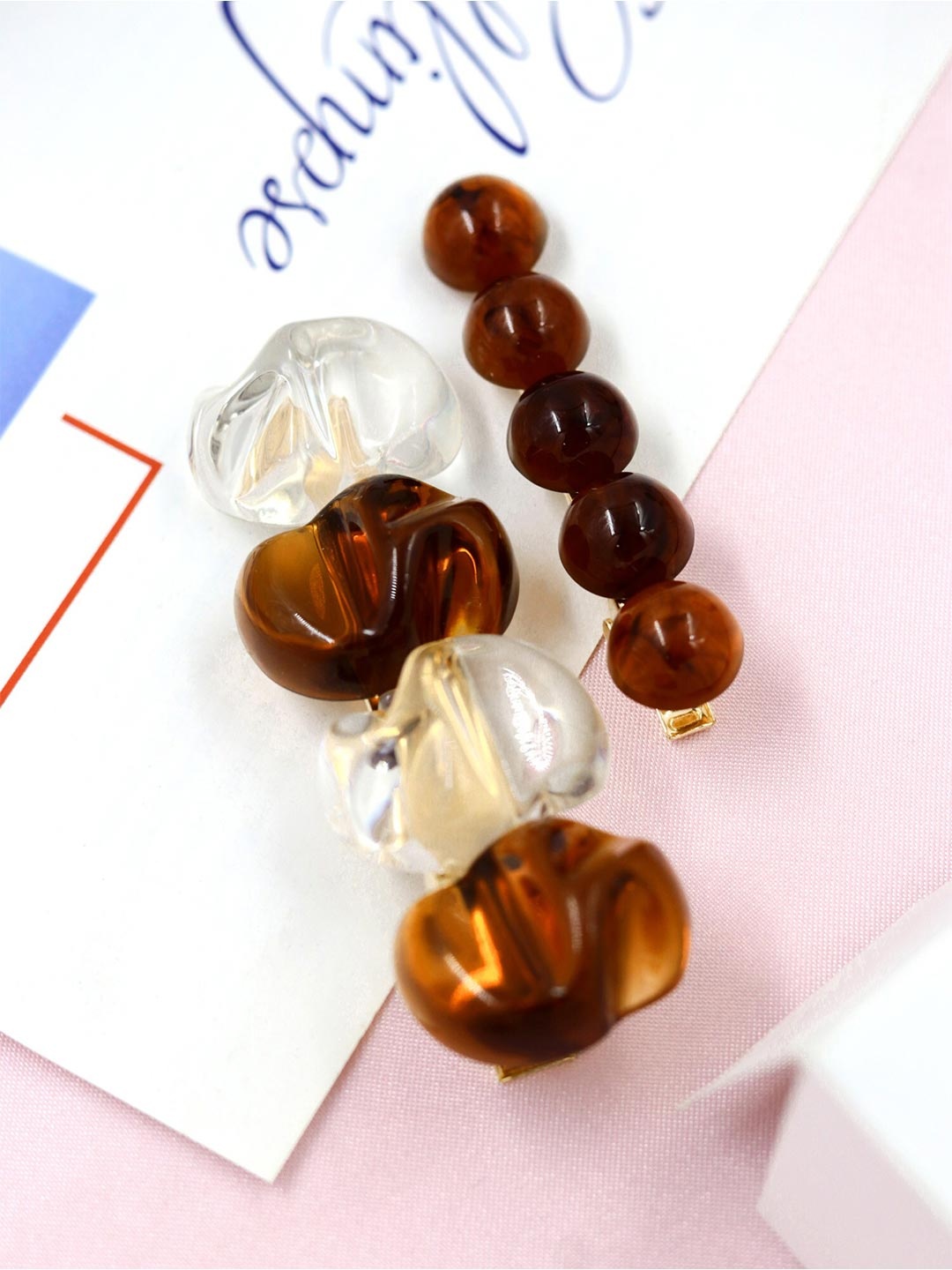 

Bellofox Women Brown & White Set of 2 Alligator Hair Clip