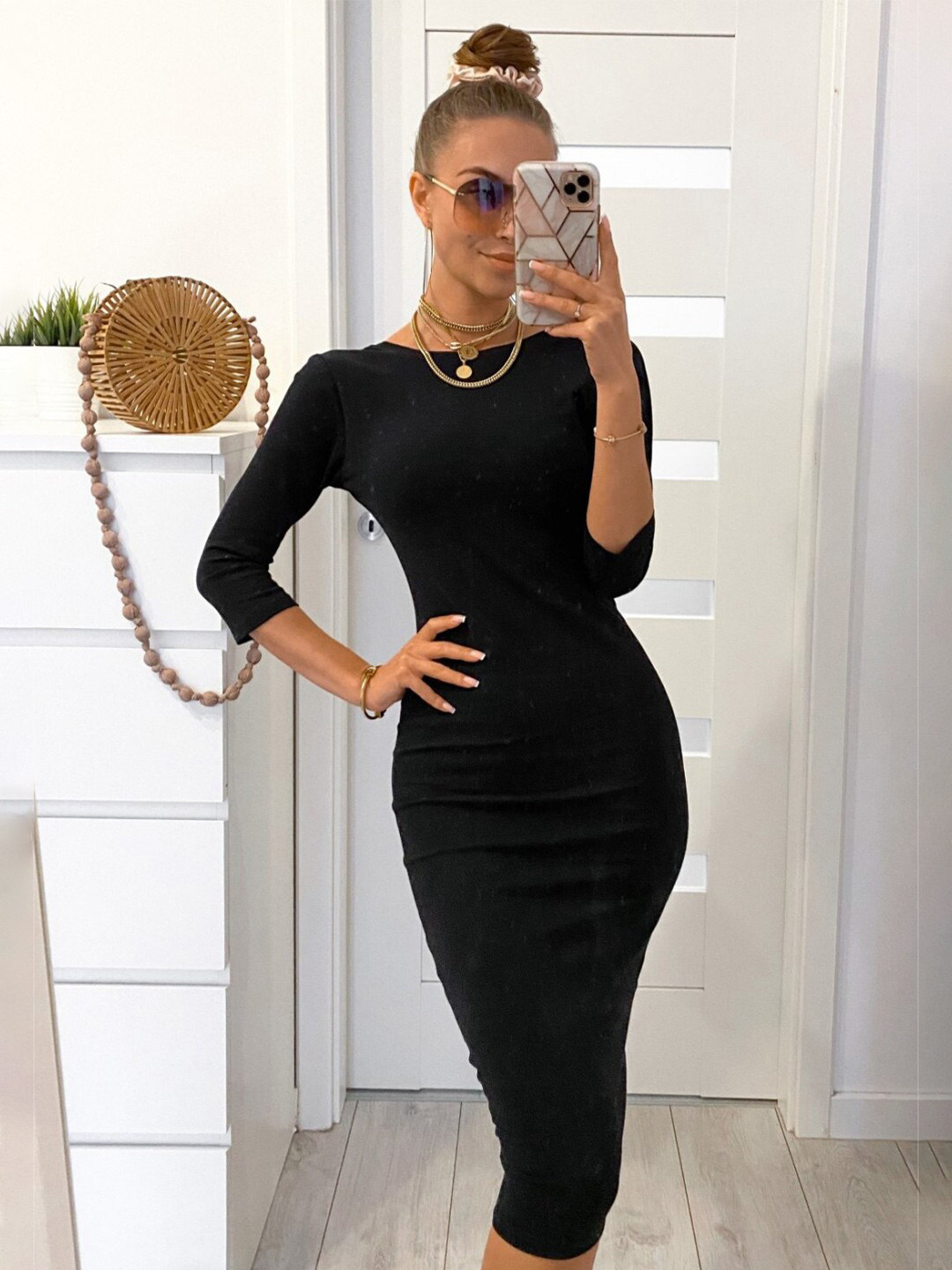 

BoStreet Black Bodycon Dress