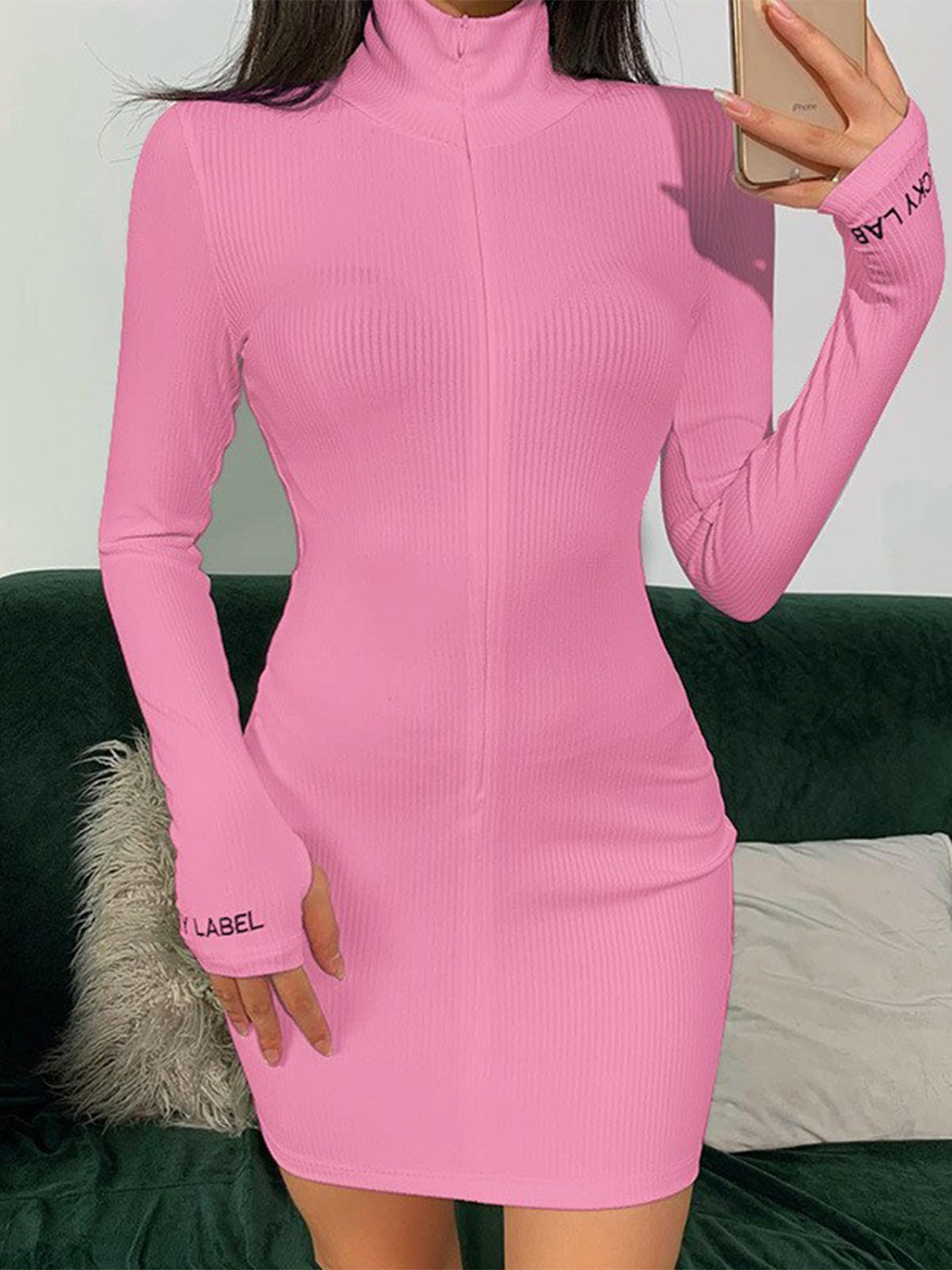 

BoStreet Pink Bodycon Dress