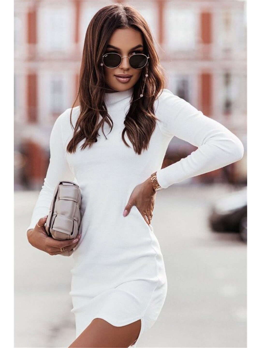 

BoStreet Women Solid White Bodycon Dress