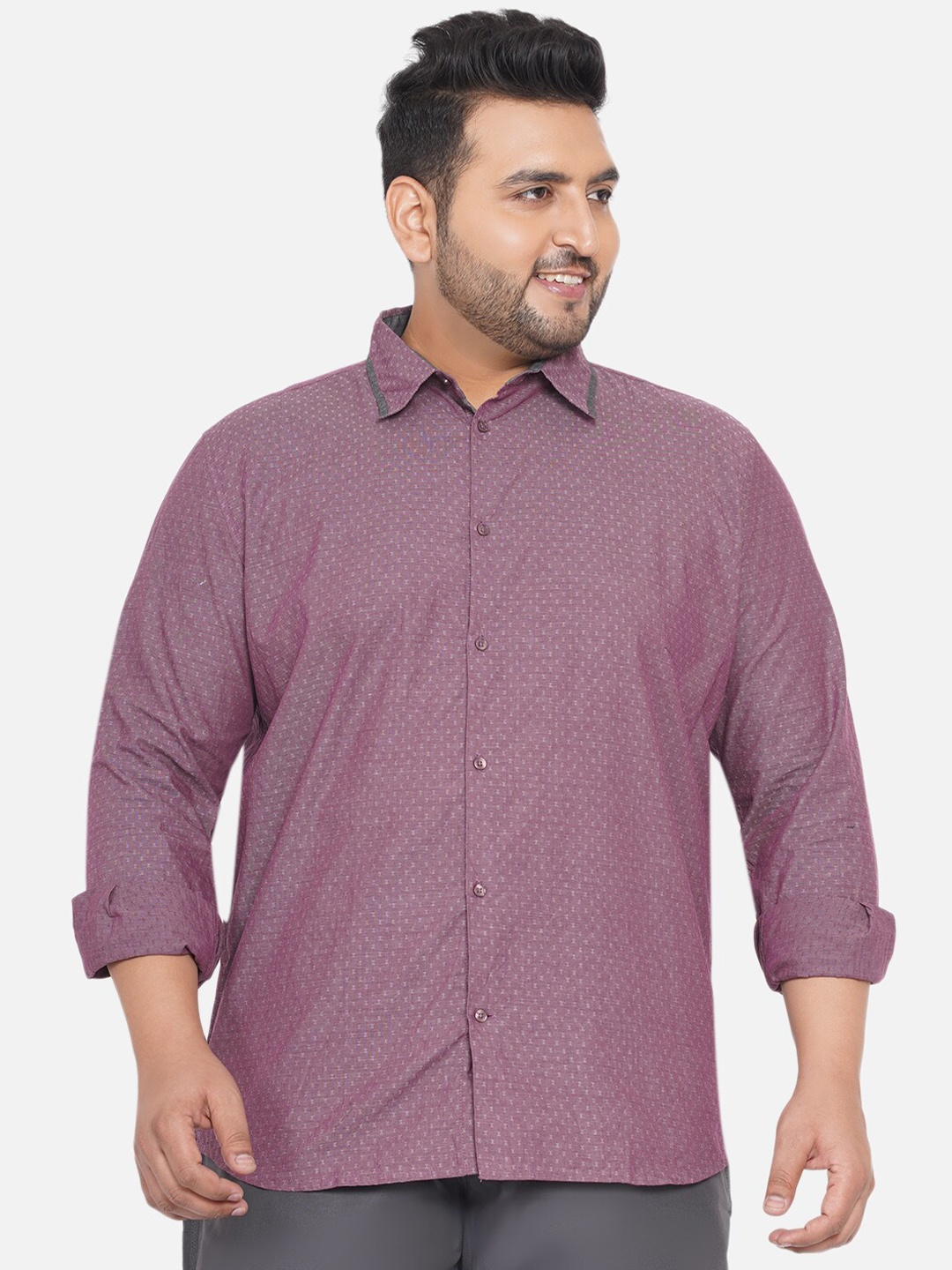 

Santonio Men Maroon Printed Classic Pure Cotton Casual Shirt