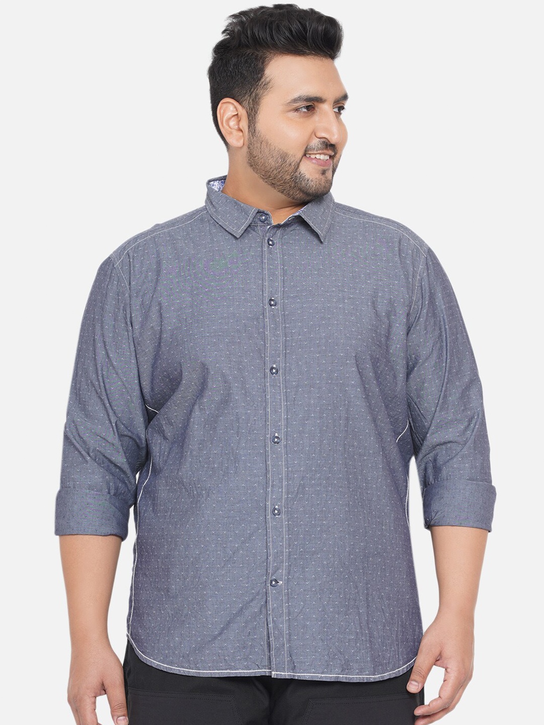

Santonio Men's Blue Classic Casual Shirt