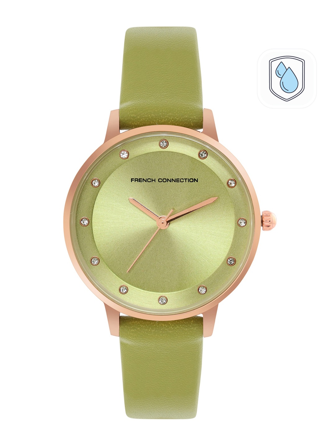 

French Connection Women Green Dial & Green Leather Straps Analogue Watch