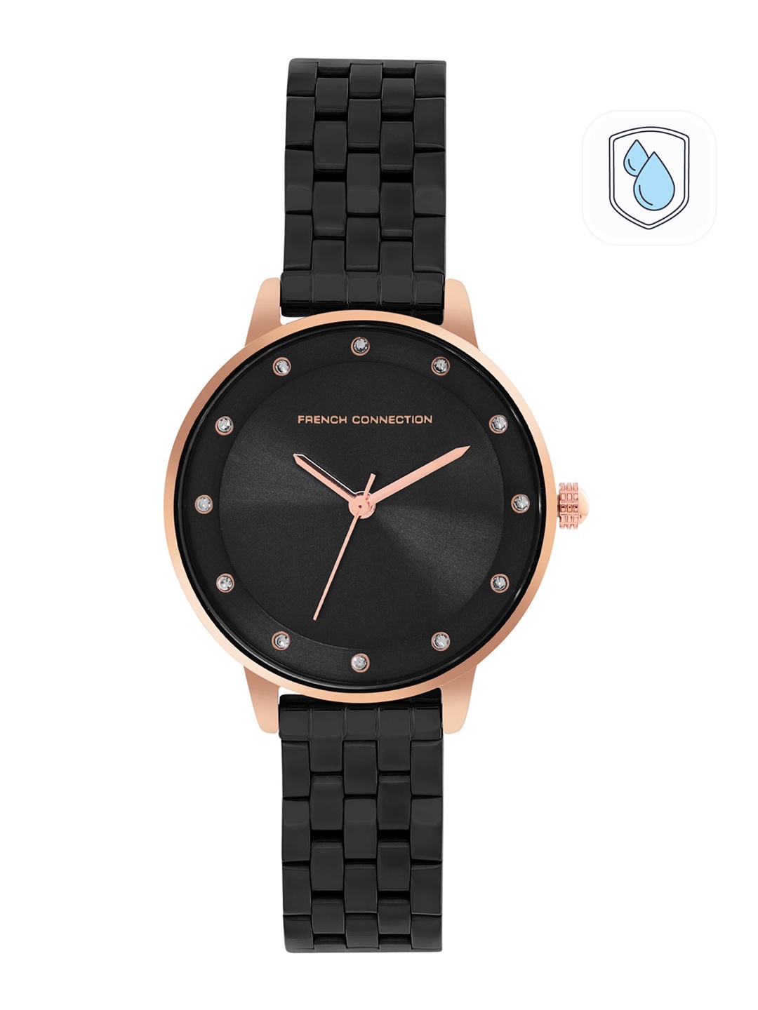 

French Connection Black Analog Round Dial Watch For Women