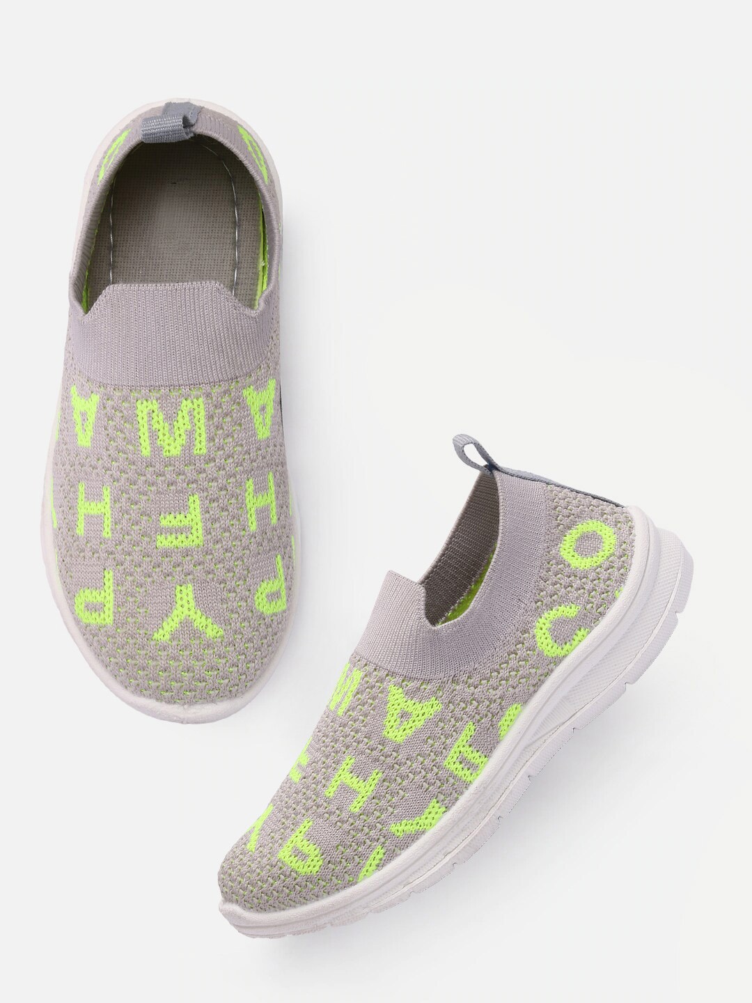 

FAST TRAX Kids Grey Printed Slip-On Sneakers
