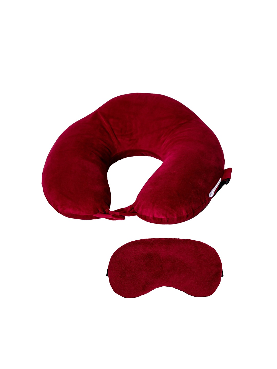 

Destinio Red Solid Neck Pillow and Eye Mask