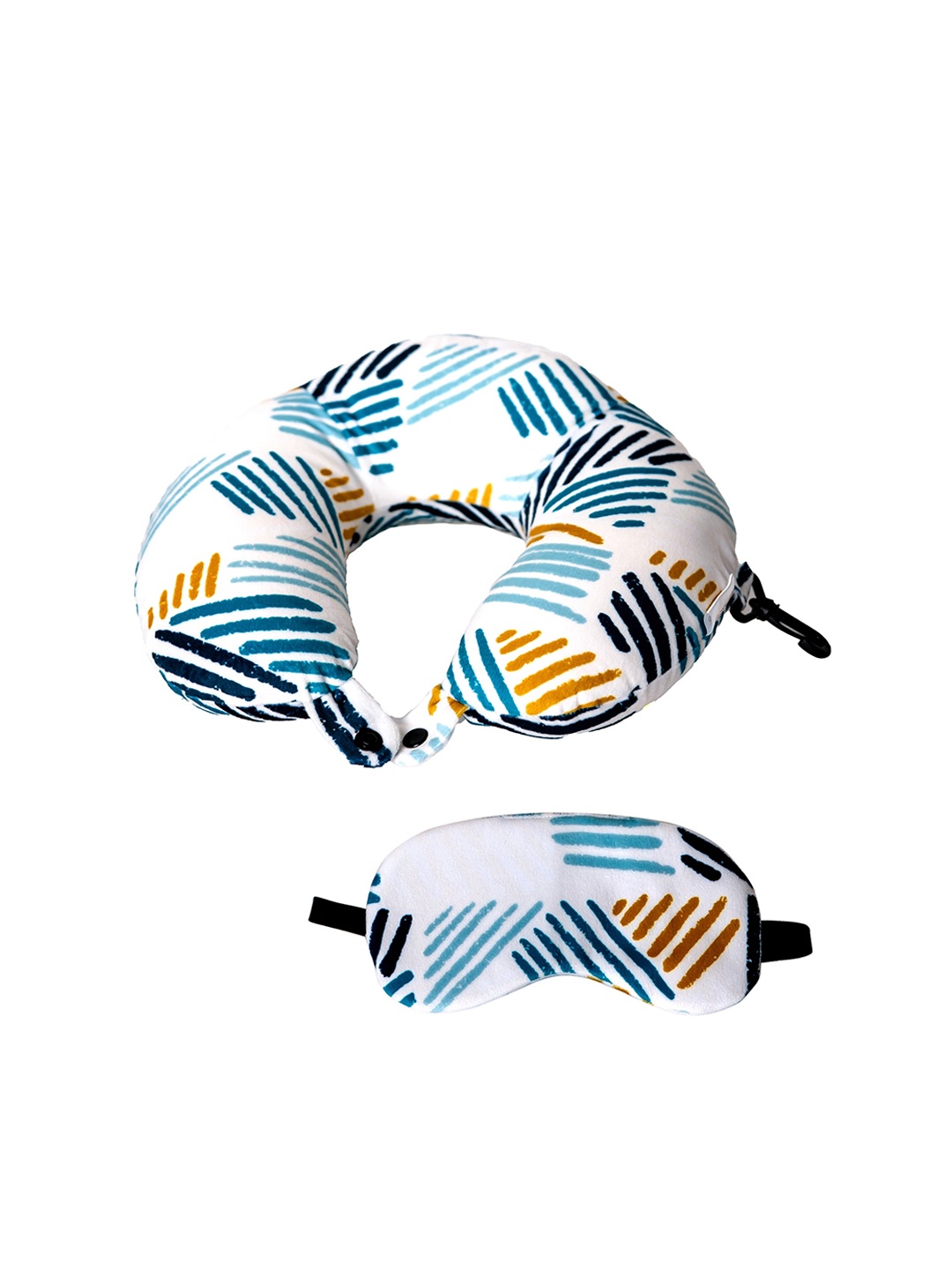 

Destinio Printed Neck Pillow With Eye Mask, White