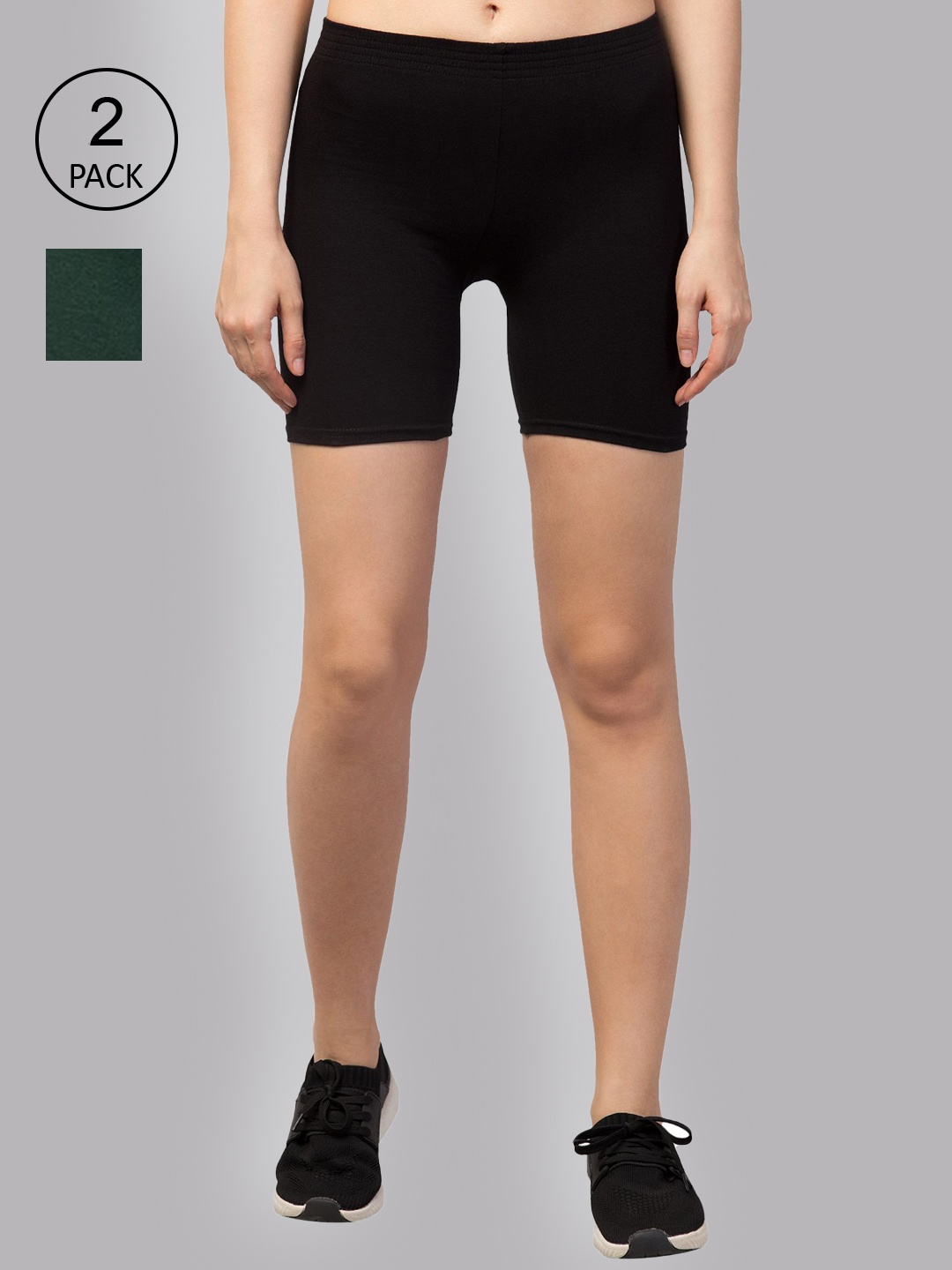 

Apraa & Parma Women Black Pack Of 2 Slim Fit Cycling Sports Shorts