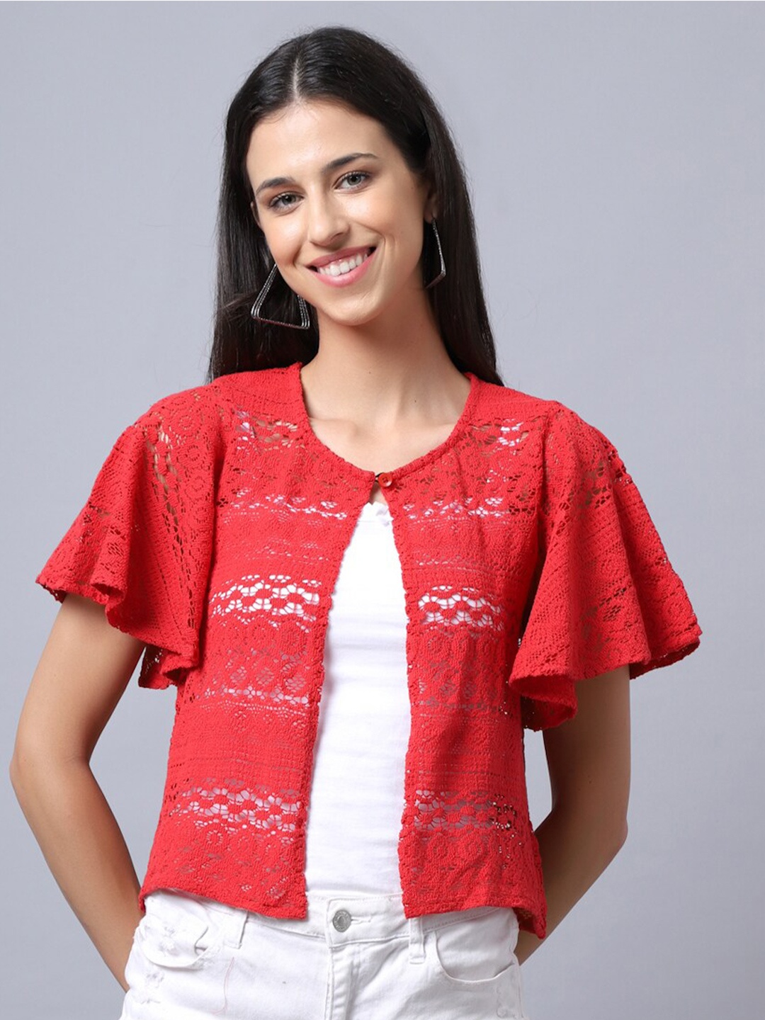 

Rute Women Red Bohemian Shrug