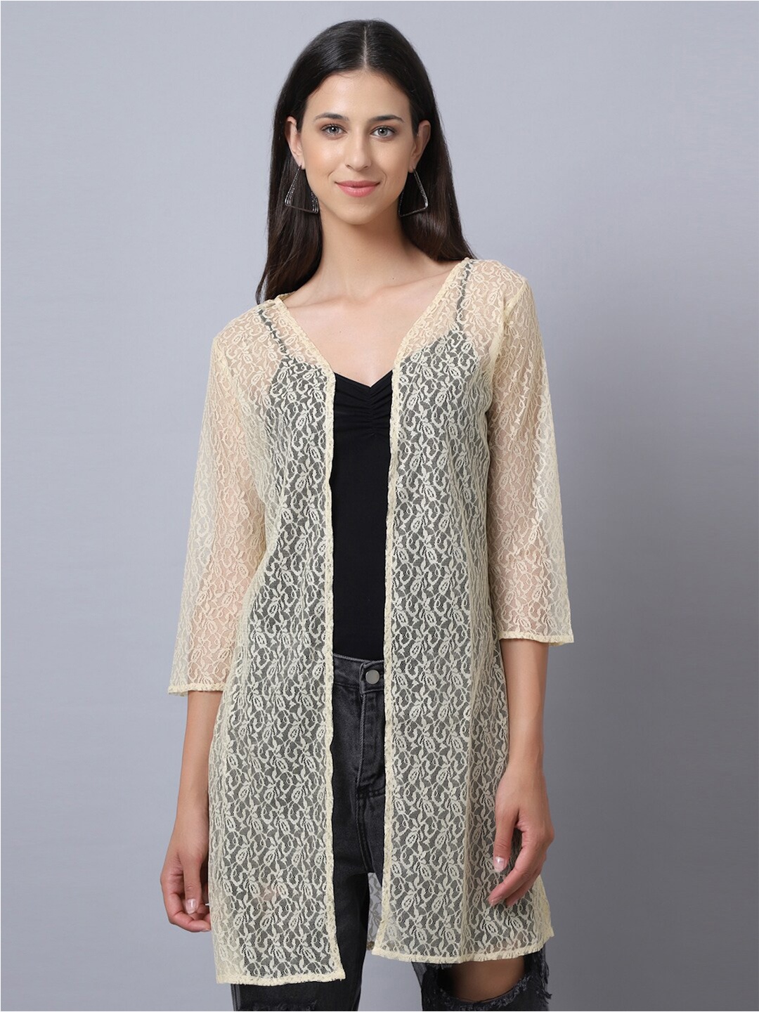 

Rute Women Beige Bohemian Shrug