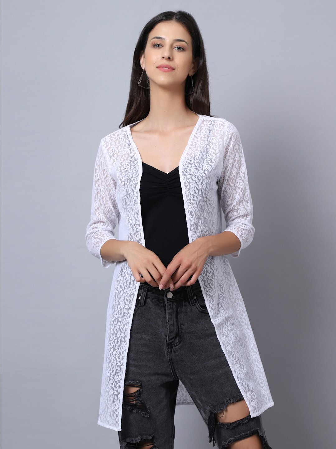 

Rute Women White Bohemian Shrug