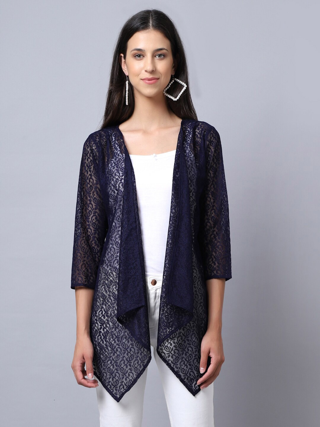 

Rute Women Navy Blue Cotton Shrug